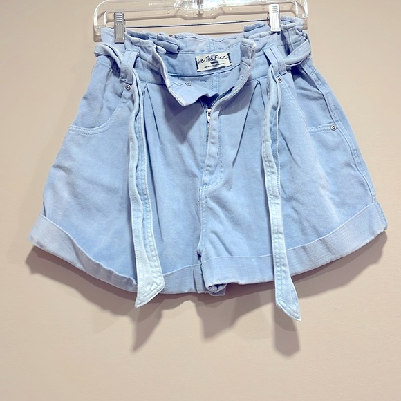 We The Free High Waist Blue Denim Shorts - Picture 2 of 7